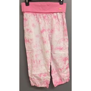 Victorias Secret Pink Sleepwear Womens Small Cropped Pants Fold Over 100% Cotton